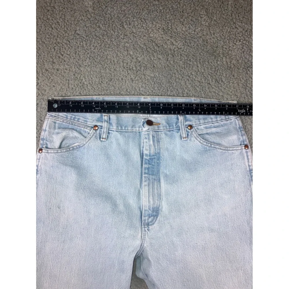 Wrangler Jeans Men 34x35 Cowboy Light‎ Wash Straight Leg Heavyweight Denim Pants
